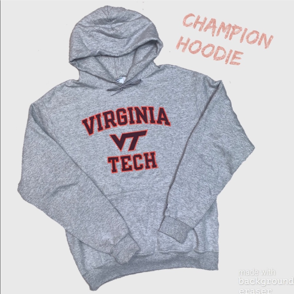 Champion Virginia Tech Hooded Sweatshirt Gray